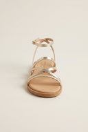 Strappy Sandals Buckle Closure - Light Gold