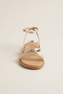 Strappy Sandals Buckle Closure - Light Gold
