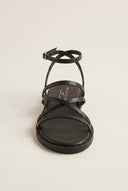 Strappy Sandals Buckle Closure - Black Matte