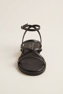 Strappy Sandals Buckle Closure - Black Matte
