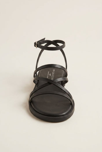 Strappy Sandals Buckle Closure - Black Matte
