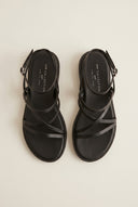 Strappy Sandals Buckle Closure - Black Matte