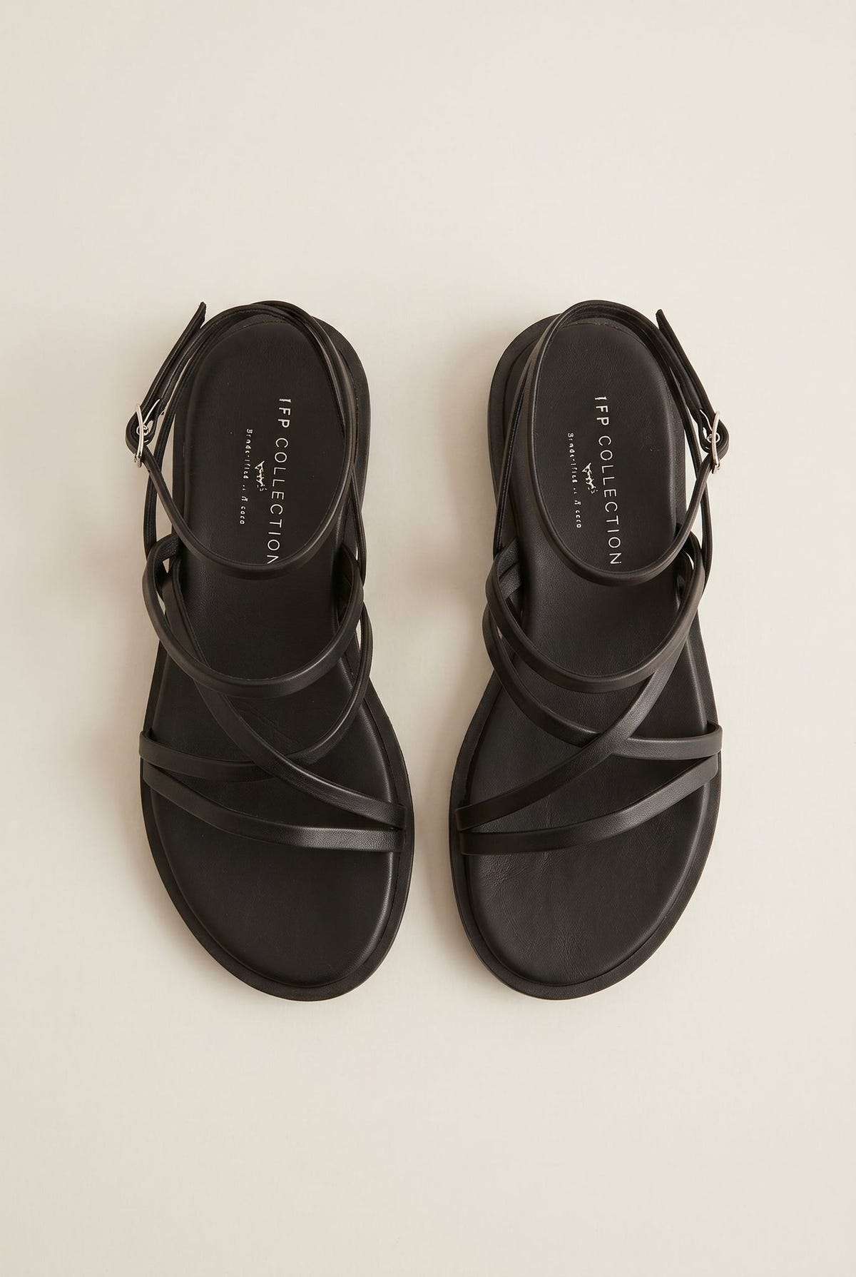 Strappy Sandals Buckle Closure - Black Matte-Leather Sandals, Sandals, Shoes, TFP Collection, Women’s Collection, All, Summer Shoes Sale, Summer Sandals Sale, Sales, All but outlet, Editor’s Choice, Shoes Sales, Recommended products (Seguno), Gifts 70€ & Under, The Fashion Edit, Leather Shoes, SS 2026 Collection, TFP/Estil, Sandals New & Selected, Sandals SALE