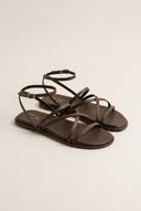 Strappy Sandals Ankle Strap - Brown Matte