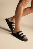 Sandálias flatform Bow Detail - Preto Matte