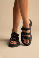 Sandálias flatform Bow Detail - Preto Matte