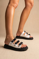 Flatform Sandals Bow Detail - White Matte