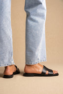 Σανδάλια Wide Cut Out Strap - Μαύρο Ματ