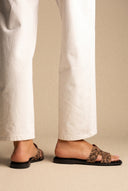 Sandals Wide Cut Out Strap - Leopard