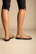 Toe Ring Sandali fibbia con cinturino - Beige