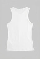 Ribbed Sleeveless Top Fitted - White