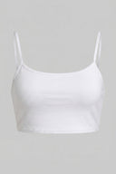 Elasticated Hem Bustier Thin Strap - White