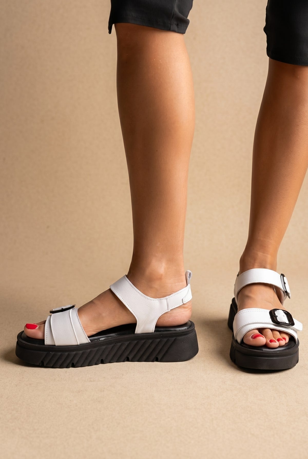 Bassiform Sandali Buckle Strap - Bianco Matte