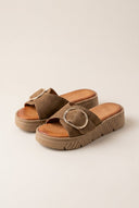 Flatform Sandals Statement Buckle - Taupe Suede-Flatform Sandals, Sandals, Shoes, TFP Collection, Women’s Collection, All, Summer Shoes Sale, Summer Sandals Sale, Sales, All but outlet, Editor’s Choice, Shoes Sales, Recommended products (Seguno), Gifts 70€ & Under, The Fashion Edit, Leather Shoes, SS 2026 Collection, TFP/Estil, Sandals New & Selected, Sandals SALE, Flatform SALE