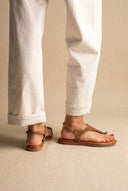 Toe Ring Sandals - Taupe Suede