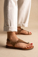 Toe Ring Sandals - Taupe Suede