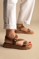 Sandals Mini Buckle Detail - Taupe Suede