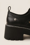 Chunky Sole Loafers Lace Up - Black Matte