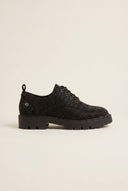 Loafers Strass Lace Up - Black