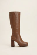 High Heel Boots Vamp Detail - Camel matte