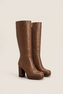 High Heel Boots Vamp Detail - Camel matte