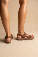 Sandals Velcro Anatomic Footbed - Brown Suede
