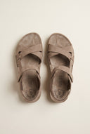 Sandals Velcro Anatomic Footbed - Taupe Suede