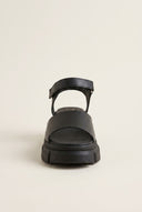 Flatform Sandals Chunky Sole - Black Matte