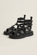 Gladiator Sandals Cut Out - Black Matte