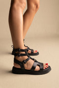 Gladiator Sandali Cut Out - Nero Matte