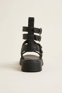 Gladiator Sandals Cut Out - Black Matte