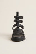 Gladiator Sandals Cut Out - Black Matte
