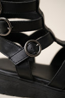 Gladiator Sandals Cut Out - Black Matte