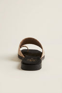 Toe Ring Sandals Wide Strap - Beige Croc