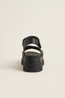 Flatform Sandals Chunky Sole Crossover - Black Matte