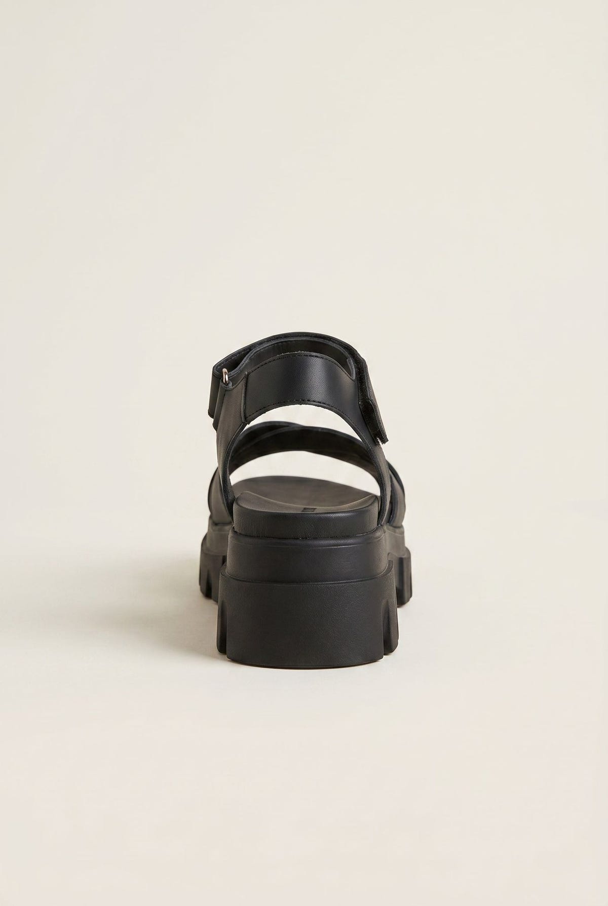 Flatform Sandals Chunky Sole Crossover - Black Matte-Flatform Sandals Chunky Sole Crossover - Black Matte