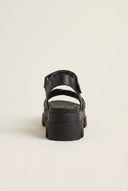 Flatform Sandals Chunky Sole Crossover - Black Matte-Flatform Sandals Chunky Sole Crossover - Black Matte