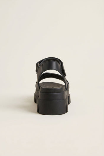 Flatform Sandals Chunky Sole Crossover - Black Matte-Flatform Sandals Chunky Sole Crossover - Black Matte
