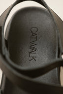 Flatform Sandals Chunky Sole Crossover - Black Matte