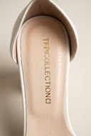 Block Heel Sandals Ankle Strap - White Matte