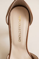 Stiletto Heeled Sandals Ankle Strap - Brown Matte