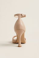 Stiletto Heeled Sandals Ankle Strap - Nude Matte