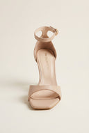 Stiletto Heeled Sandals Ankle Strap - Nude Matte