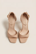 Stiletto Heeled Sandals Ankle Strap - Nude Matte