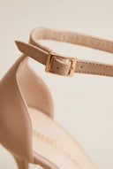 Stiletto Heeled Sandals Ankle Strap - Nude Matte