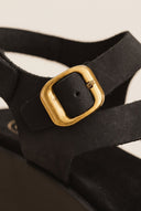 Flatform Sandals Ankle Strap - Black Suede-Flatform Sandals, Sandals, Shoes, TFP Collection, Women’s Collection, New In Shoes, New In Sandals, All, Summer Shoes Sale, Summer Sandals Sale, Sales, All but outlet, Editor’s Choice, Shoes Sales, Recommended products (Seguno), Gifts 50€ & Under, The Fashion Edit, Leather Shoes, SS 2026 Collection, TFP/Estil, Sandals New & Selected, Sandals SALE, Flatform SALE
