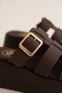 Flatform Sandals Buckle Detail - Brown Suede-Best Sellers, Flatform Sandals, Sandals, Shoes, TFP Collection, Women’s Collection, Slides, New In Shoes, New In Sandals, All, Best Seller Shoes, Summer Shoes Sale, Summer Sandals Sale, Sales, All but outlet, Editor’s Choice, Shoes Sales, Gifts 50€ & Under, The Fashion Edit, Leather Shoes, SS 2026 Collection, TFP/Estil, Sandals New & Selected, Sandals SALE, Flatform SALE
