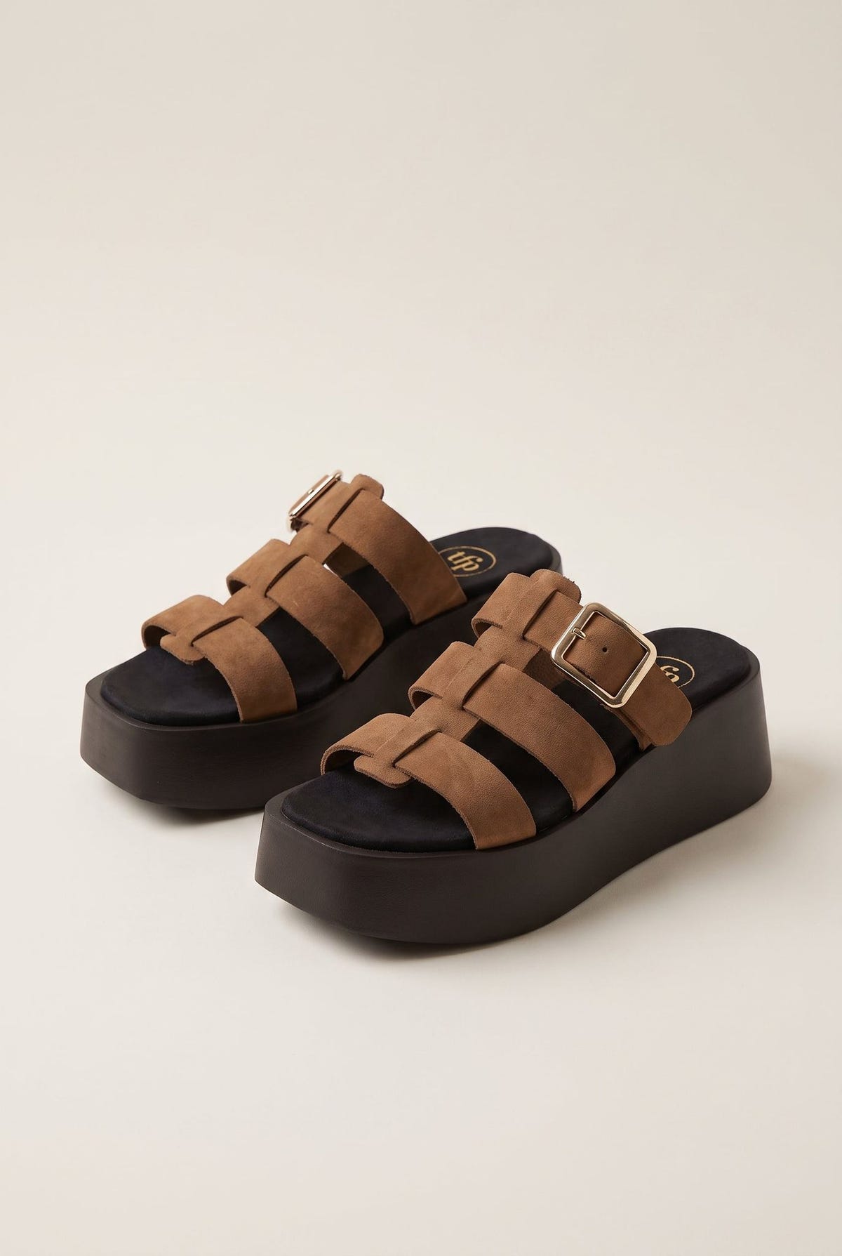 Flatform Sandals Buckle Detail - Mocha Suede-Flatform Sandals, Sandals, Shoes, TFP Collection, Women’s Collection, Slides, New In Shoes, New In Sandals, All, Summer Shoes Sale, Summer Sandals Sale, Sales, All but outlet, Editor’s Choice, Shoes Sales, Recommended products (Seguno), Gifts 50€ & Under, The Fashion Edit, Leather Shoes, SS 2026 Collection, TFP/Estil, Sandals New & Selected, Sandals SALE, Flatform SALE