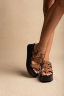 Flatform Sandals Buckle Detail - Mocha Suede-Flatform Sandals, Sandals, Shoes, TFP Collection, Women’s Collection, Slides, New In Shoes, New In Sandals, All, Summer Shoes Sale, Summer Sandals Sale, Sales, All but outlet, Editor’s Choice, Shoes Sales, Recommended products (Seguno), Gifts 50€ & Under, The Fashion Edit, Leather Shoes, SS 2026 Collection, TFP/Estil, Sandals New & Selected, Sandals SALE, Flatform SALE