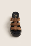Flatform Sandals Buckle Detail - Mocha Suede-Flatform Sandals, Sandals, Shoes, TFP Collection, Women’s Collection, Slides, New In Shoes, New In Sandals, All, Summer Shoes Sale, Summer Sandals Sale, Sales, All but outlet, Editor’s Choice, Shoes Sales, Recommended products (Seguno), Gifts 50€ & Under, The Fashion Edit, Leather Shoes, SS 2026 Collection, TFP/Estil, Sandals New & Selected, Sandals SALE, Flatform SALE